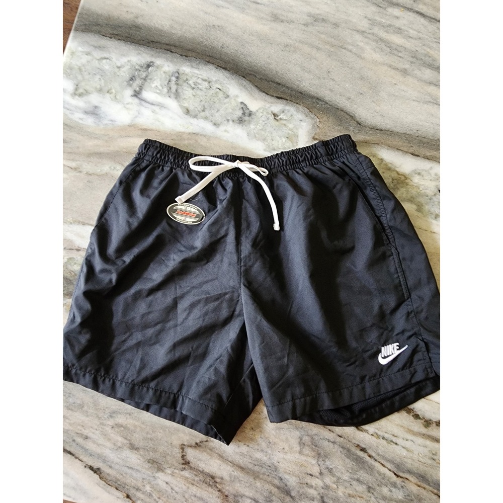 Nike Mens Black Mesh Lined Swim Trunks Volley Shorts Size Large Embroidered Logo